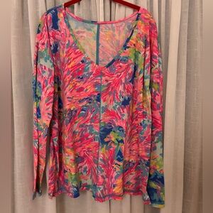 Lilly Pulitzer Pink and Blue Luxletic Top